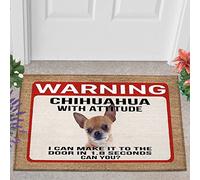 Generic 2'8" x 1'7" Tan Chihuahua Doormat - Welcome, Fun, Christmas - Water Resistant, Non Slip, Machine Washable - Rectangular - Indoor - Housewarming, Wedding