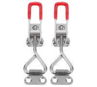 Generic 2pcs 304 Stainless Steel Door Bolt Lock Toggle Clamp Latch for Cabinet and Gate, Adjustable Spring Loaded Security Bolt with Hinge, Furniture Hardware Accessories for Indoor
