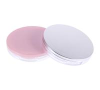 Generic 2pcs 5G Ultra-Thin Portable Cosmetic Powder Boxes with Puff, Travel Loose Makeup Powder Containers in Silver and Pink for On-the-Go Touch-Ups