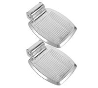 Generic 2pcs 6.5-inch Aluminum Wheelchair Footrest Footplate Pair 19mm Hole Diameter for Elderly Walker Mobility Scooter Foot Rest Attachment Replacement