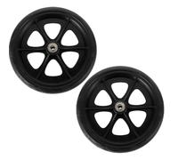 Generic 2pcs 8 Inch Front Swivel Wheels for Wheelchair, Heavy Duty Replaceable Front Caster Accessories, Black Solid Tire Wheel Replacement for Mobility Aid