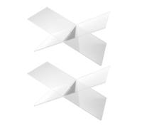 Generic 2pcs Acrylic Book Stand X-Shape Book Holder for Storage and Hands-Free Reading Suitable for Dormitory and Kitchen Use