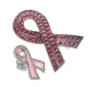 Generic 2pcs Alloy Awareness Ribbon Brooch Pins for Breast Health Stylish Durable Versatile Accessories for Women for Charity Events and Breast Awareness Campaigns