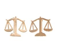 Generic 2pcs Alloy Brooch Lapel Pin Featuring Libra Scales Design, Golden Polished, Secure Attachment for Men’s Suit Accessories at Formal Occasions
