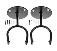 Generic 2pcs Baseball Display Stand Bats Baseball Storage Rack Wear Resistant Metal Secure Display Black Wall Mounted Bat Holder for Room and Teams