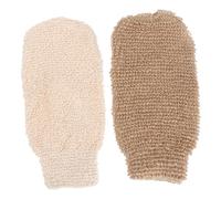 Generic 2pcs Bath Gloves Sponge Face Scrubber Exfoliating Bath Back Mitt Exfoliating Shower Gloves Wonder Wipes Exfoliating Glove for Back Spa Mesh Sink Strainer Bathing Towels Numb Brown