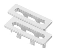 Generic 2pcs Bathroom Sink Overflow Cover Plastic Rectangle Basin Sink Hole Cover in Silver Universal Fit Overflow Trim Prevents for Kitchen and Bathroom