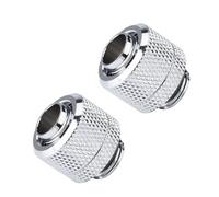 Generic 2PCS Brass Two-Touch Tube Connector Flexible G1/4 Thread Fitting for PC Water Cooling 9.5mm Tube Black Silver (Silver)