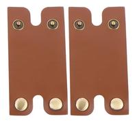 Generic 2pcs Brown Head Protective Sheaths for Manual Synthetic Leather and Iron Material Practical Head Covers for Husband and Father