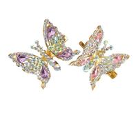 Generic 2pcs Butterfly Hair Clips for Styling, Metal Hair Accessories with 3d Diamond Wings, Bright and Eye-catching Design, Suitable for Daily Wear and Dating