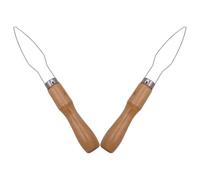 Generic 2pcs Button Hooks Wooden Handle Button Assist Tool for Seniors Disability Easily with One Hand for Shirts Coats and DIY Clothing