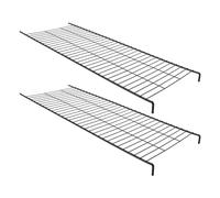 Generic 2pcs Cat Playpen Ladder Ramp Pet Playpen Metal Ladder Easy to Clean Surface Expandable Climbing Fun Iron Metal 16.73x6.30x0.91in for Cat Crate Kennels
