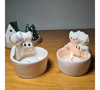 Generic 2pcs Cat Warming Paws Tea Light Candle Holder, Resin Material, Round Shape, Cute Kitten Decor, Candle Holder