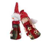 Generic 2pcs Christmas Angel and Snowman Tree Ornaments Reusable Foam and Polyester Hanging Decorations for Festive Holiday Party Decor and Family Gatherings, Charming Xmas Tree Pendants