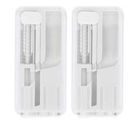 Generic 2PCS Cigarette Explosion Beads Pushers, Smoking Beads Pusher with Box Lighter One Hand Working, Cigarette Accessory, Reduce Dryness and Odor (White)