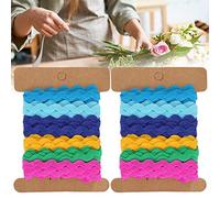 Generic 2Pcs Color Zigzag Ribbon Durable Bright Decorative 8mm for DIY Crafts and Sewing Projects (1)