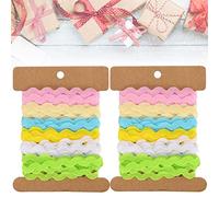 Generic 2Pcs Color Zigzag Ribbon Durable Bright Decorative 8mm for DIY Crafts and Sewing Projects (2)