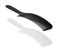 Generic 2pcs Curved Barber Comb Set for Men, Plastic Flat Top Comb with Sturdy Design Minimizing Knots, for Home and Salon Hair Styling and Cutting
