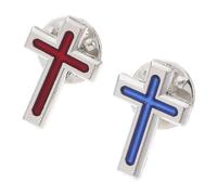 Generic 2pcs Decorative Religious Brooch Elegant Cross Lapel Pins for Men Holy Communion Baptism Accessories Versatile Suit Decoration for Ceremonies and Parties