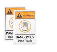 Generic 2Pcs Do Not Touch Warning Label Stickers Adhesive Safety Warning Sign Decals for Industrial Use Sturdy Security Signs
