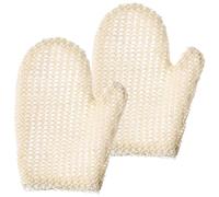 Generic 2pcs Double Sided Exfoliating Bath Gloves Made of Whole Sisal Hemp for Soft and Effective Body Scrubbing, Unisex Mitts for Shower and Dead Skin Removal