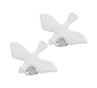 Generic 2Pcs Dove Lapel Pins Miniature Bird Brooch Zinc Alloy Religious Accessories for First Communion and Daily Faith Wear