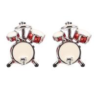 Generic 2pcs Drum Set Cufflinks for Men Business Suit Shirt Studs Unique Music Instrument Design Decorative Tuxedo Accessories for Formal Events and Gifts