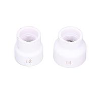Generic 2Pcs Durable TIG Welding Cup Set for WP9/17/18/20/25/26, High Temperature Ceramic Nozzle Kit for Welding Enthusiasts, Easy Installation, 12# & 14# Porcelain Mouth Diameter (White)