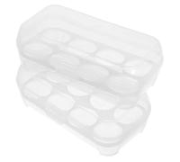 Generic 2pcs Egg Storage Box Egg Holder Refrigerators Tray Small Refrigerator for Room Portable Reusable Cartons Plastic Platter for Deviled Transparent
