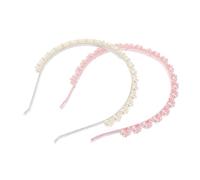 Generic 2pcs Elegant Fake Pearl Headband for Women Minimalist Hair Hoop for Face Washing Weddings and Daily Wear Comfortable and Stylish Headpiece Classic Colors