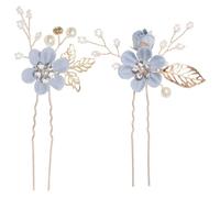 Generic 2pcs Elegant Handcrafted U-shaped Bridal Hairpin Wedding Hair Accessories for Brides Beautiful Flower Accents for Bridesmaid