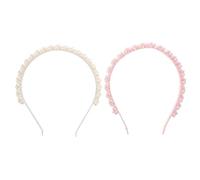 Generic 2pcs Elegant Pearl Headband for Women Comfortable Fashion Hair for Bridal Outdoor and Casual Occasions Secure Hair Fixation and Stylish Color Options