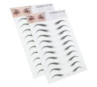 Generic 2pcs Eyebrow Tattoo Stickers for Women Black Faux Hair-like Transfers Temporary Peel-off Brow Decals Non-invasive Grooming Shaping for Sparse Light Brows