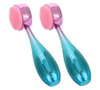 Generic 2pcs Facial Cleansing Massage Brush Scrub Brush Skin Care Tools Face Scrubber Cleaning Tools Silicone Scrubber Face Wash Brush for Women Face Cleansing Brush Face Washer Plastic