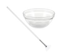 Generic 2pcs Facial Mask Brush and Glass Mixing Bowl Set for Fruit Acid Skin Treatment, Fan-shaped Beauty Applicator Brushes for Precise Facial Mask Application and Spa Care