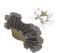Generic 2pcs Floral Iron on Patches Embroidered Appliques High-Density Polyester Material for Clothes and Jeans, to Decorate Clothes Or Cover Holes Stylish Flower and Leaf Design