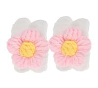 Generic 2pcs Flower Wash Bands Wrist Face Wash Bands Lightweight Portable Cloth Coral Fleece Simple Design Flower Shaped Wristbands for Face Washing Gift for Female Friends