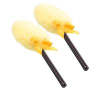 Generic 2pcs Fluffy Setting Powder Puff for Body Powder Small Soft Makeup Puff with Handheld Velvet Handle Dry Loose Cosmetic Applicator for Household and Travel Use