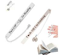 Generic 2PCS Funny Bookmark for Women Men Graduation Gifts, Fu*k Off I'm Reading Bookmark, Stainless Steel, 1pc