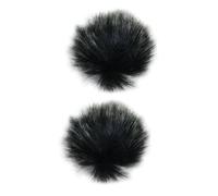 Generic 2Pcs Furry Microphone Muff Furry Muffs Portable Wind Muffs Sturdy Lavalier Microphones Wind Covers for Broadcasting Studio, 1.5cm diameter