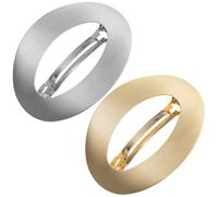 Generic 2Pcs Geometric Alloy Spring Ponytail Clips Metal Hair Barrettes for Women Thick Hair Semi-Circle Accessories in Gold and Silver for Styling