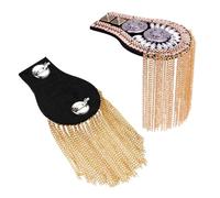 Generic 2pcs Golden Tassel Shoulder Boards Brooches for Suits, Costume Epaulet Decorations Pins, Suitable for Men and Women’s Jackets and Uniform Accessories