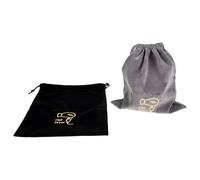 Generic 2pcs Hair Dryer Drawstring Storage Bags, Lint-Resistant Travel Organizer Pouches, Black and Dark Grey Velvet Fabric 26x30cm, Bathroom Accessory Storage