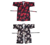 Generic 2pcs Hair Salon Robes Chic Printed Client Haircut Cape Gown for Hairdressing Barber Shop Use