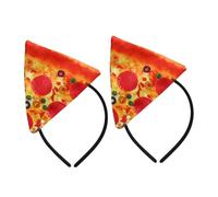 Generic 2pcs Halloween Pizza Headband Fun Food Party Accessories for Adults Lightweight Durable Chef Headwear for Crazy Hat Day Themed Events Comfortable Fit Versatile Use