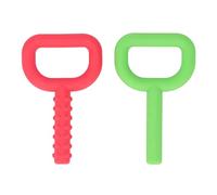 Generic 2pcs Hand Held Chew Toys, Silicone Sensory Teething Toys for Baby Gums Relief, with Multiple Chewing Surfaces for Autistic Children ADHD SPD