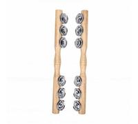 Generic 2Pcs Hand Sleigh Bell, 6 Metal Bells and Ergonomic Wooden Stick Percussion Instrument for Stage Performance Rhythm Training (6 Bells)
