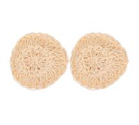 Generic 2pcs Handmade Sisal Body Scrubbers Bath Balls Exfoliating Bath Wipes Natural Beige Sisal Sponge for Skin Cleaning and Shower Use