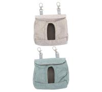 Generic 2pcs Hanging Guinea Pig Accessories Rabbit Feeding Bags Cloth Material and Practical Reusable Design Featuring Long Narrow Exporting Hole for Small Pets like Chinchilla and Rabbit