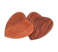 Generic 2pcs Heart-shaped Wooden Guitar Picks Made of Solid Wood Easy to Carry and Play for Electric and Folk Guitars for Players